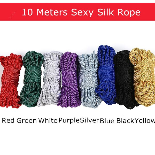 Artículos de belleza 10m sexy Slave Bondage Rope Restricción de algodón grueso Juegos de rol eróticos Juguetes suaves para parejas Producto de juegos para adultos