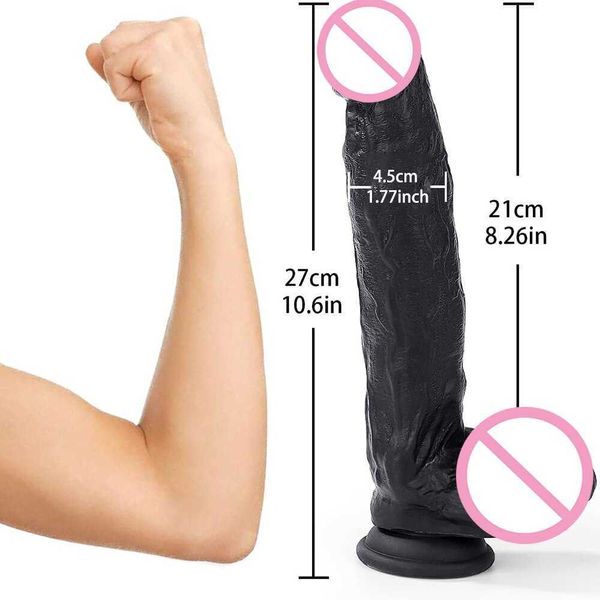 Artículos de belleza, consolador grande suave de 11 pulgadas, enorme pene de silicona con ventosa, juguetes sexys para mujeres, estimulación del punto G, consoladores vaginales y anales para adultos