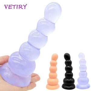 Schoonheidsartikelen 17 cm lange anale plug grote kralen prostaat massager sexy speelgoed voor vrouw mannen gay zuignap kont g-spot erotische producten