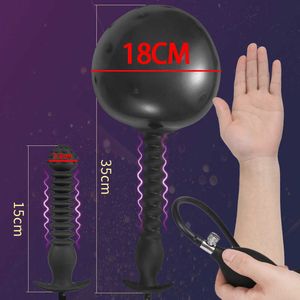 Articles de beauté 18CM Plug Anal Gonflable 15-35CM Long Gode Poussée Prostate Masseur Grand Silicone Butt Ballon sexy Jouet Buttplug