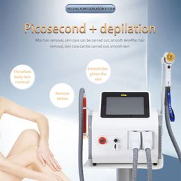 Articles de beauté 2 en 1 La-ser Tattoo Removal Machine 808 Diode La-ser Hair Remover Picosecond Nd Yag Remove Device