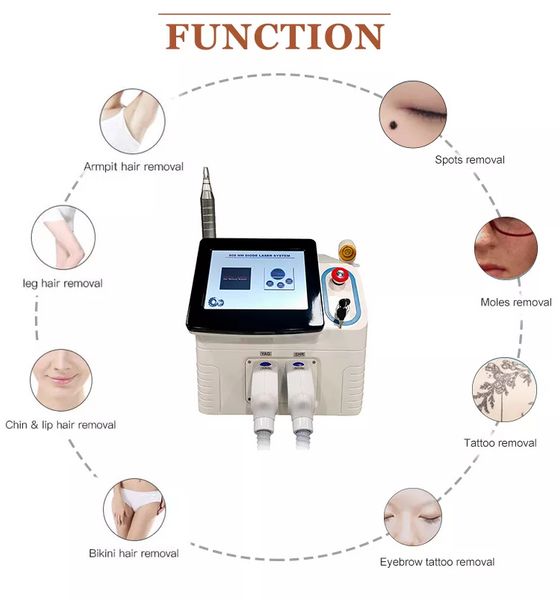 articles de beauté 2 in1 épilation permanente picoseconde détatouage peeling au carbone diode laser épilation machine appareils