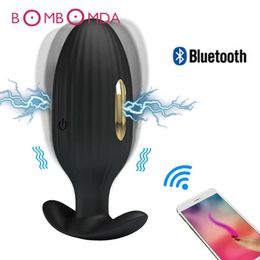 Artículos de belleza 2020 Aplicación Bluetooth Descarga eléctrica Clítoris Punto G Vibrador Butt Plugs Vibrador Anal Consolador Dilatador del ano Juguetes atractivos para parejas