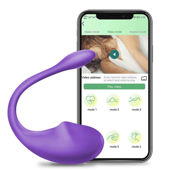 Artículos de belleza 2022 Nuevo vibrador Aplicación inalámbrica Control remoto Masturbación Huevo Femenino Sexy Toys Bluetooths Consolador de Brasas Toy para parejas