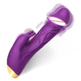 Articles de beauté 2in1 g-spot clitoridien lapin vibrateur réaliste gode vagin stimulateur adulte sexy jouets pour femmes Couple étanche