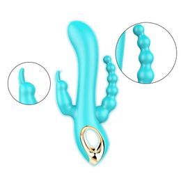 Schoonheidsartikelen 3 in 1 dildo konijn vibrator siliconen magnetisch oplaadbare anale clit bunny vrouwelijke masturbator volwassen sexy speelgoed voor vrouwen paar 18