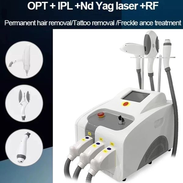 Artículos de belleza 3 en 1 Elight IPL OPT Láser Nd Yag Láser RF Cuidado de la piel Eliminación de tatuajes Máquina multifuncional