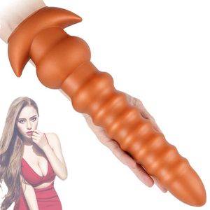 Schoonheidsartikelen 35 cm enorme overgave anus plug butt kralen massager zachte siliconen dildo g-spot clit stimulator vrouwelijke masturbator anale sexy speelgoed