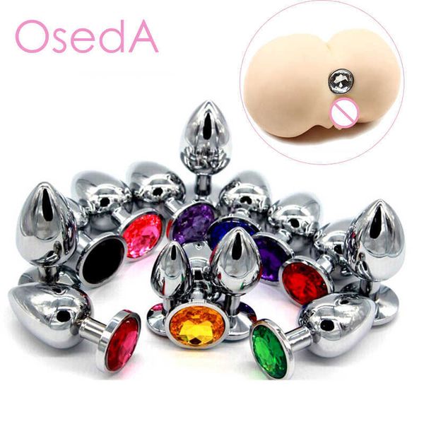 Artículos de belleza 3pcs acero inoxidable acero suave enchufe butt bulto joyería de cristal butplug sm gay juguetes sexy para hombres femme prostata masajeador