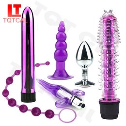 Articles de beauté 6 pièces, produits érotiques pour le sexe, Plug Anal en silicone, vibrateur de point G, orgasme, jouets sexuels pour hommes