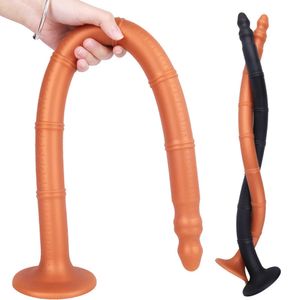 Schoonheidsartikelen 60 cm super lange anale dildo vloeibare siliconen enorme buttplug expander prostaat massage anus vagina dilator volwassen sexy speelgoed voor vrouwen