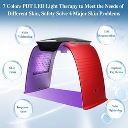 Articles de beauté 7 couleurs PDT LED thérapie par la lumière Machine de thérapie de l'acné avec pulvérisation chaude froide visage à la vapeur