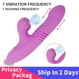 Elementos de belleza 7 modos vibrador silicona suave telesc￳pica giratoria consolador de calefacci￳n vagina cl￭toris estimular juguetes sexy adultos para mujeres