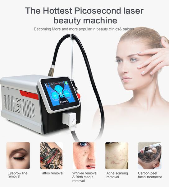 articles de beauté 755nm q commutateur nd yag picoseconde détatouage 4 têtes laser portable picoseconde laser peeling au carbone cicatrice machine