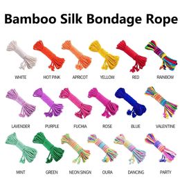 Artículos de belleza, cuerda de seda de bambú hecha a mano de 8M, esclavas sexys para adultos y mujeres, juegos suaves de Bondage BDSM, juguete de juego de rol de encuadernación