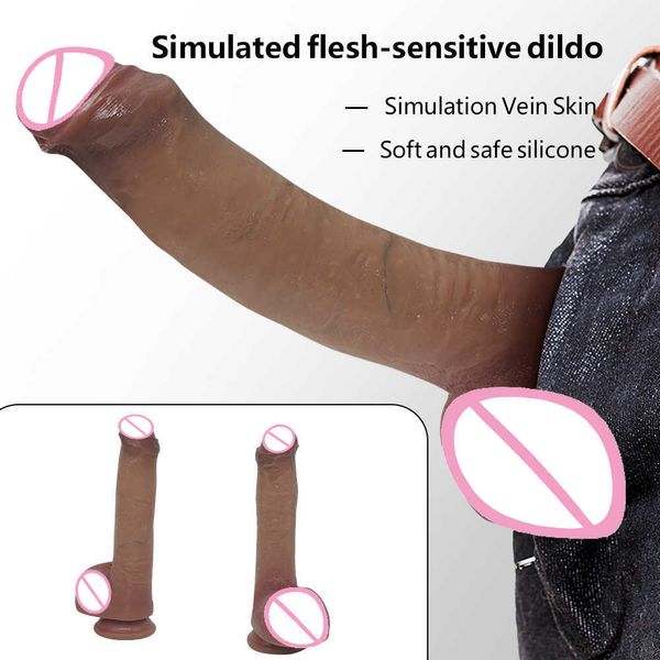 Artículos de belleza 9.05 pulgadas xxl consolador realista con poderosa taza de succión pene Flexible G-Spot para mujeres Masturbación Lesbain Adult Sexy