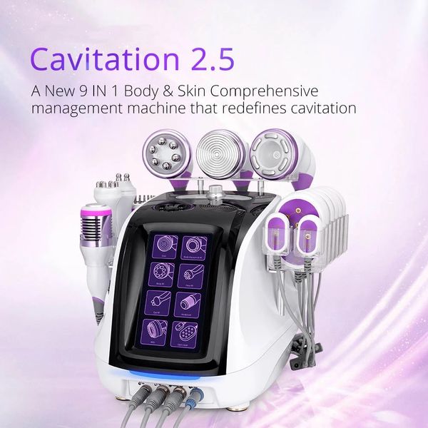 Articles de beauté 9 en 1 Cavitation Machine 40k Vide Minceur Corps Marteau Froid PDT Led Visage Soins de La Peau Équipement De Beauté