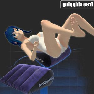 Articles de beauté Adulte PVC sexy Flocage Tissu Gonflable Oreiller Couple Partage Strapon Meubles Couples Jeux Différents Outils Auxiliaires De Posture