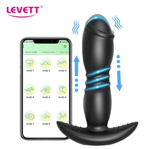 Vibromasseur télescopique à distance pour homme, masseur de Prostate, Anal, gode, Plug Anal, jouets sexy pour adultes, articles de beauté, application