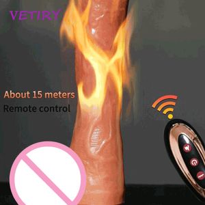 Schoonheidsartikelen automatische telescopische verwarming grote dildo vibrator enorme penis zuignap realistische s voor vrouwen sexy speelgoed volwassen 18