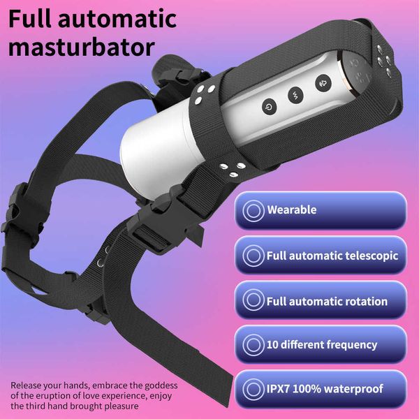 Artículos de belleza Automático Telescópico Usable Masturbador Masculino Ajustable Brazo Articulado Oral Anal sexy Juguetes Para Hombres Máquina de Copa de Masturbación