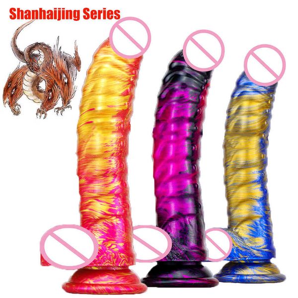 Articles de beauté Bad Dragon Godes Couleur Énorme Chatte Jouets Doux avec Ventouse Pénis Butt Plug pour Femmes Gaysexy Mens Anal Masturbating Porno