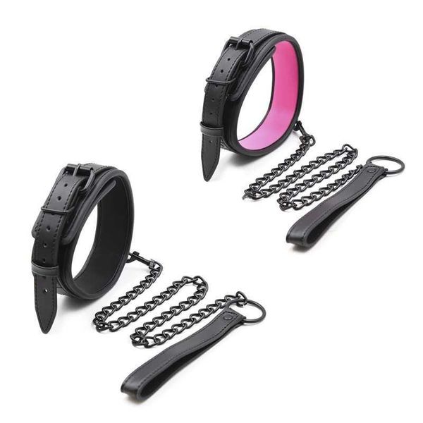 Articles de beauté BDSM Gay Puppy Play Collier en cuir avec laisse Jeu adulte Esclave Bondage Restraint Menottes Érotiques Sexy Jouets pour Hommes Femmes