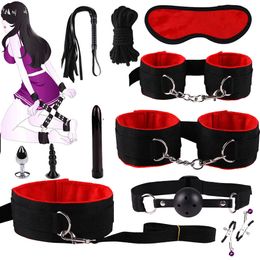 Artículos de belleza BDSM Juegos sexys para parejas Bondage Gear Esposas Anal Plug Juguetes eróticos Equipo Adultos Accesorios exóticos Equipo De Esclavitud