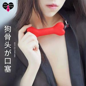 Beauty Items BDSM sexyy Mond Plug Slave Cosplay Gereedschap Bal Hond Bone Leuke Hals Kraag Leer Volwassen PU Zwart Accessoires Paar Fetish Spelen