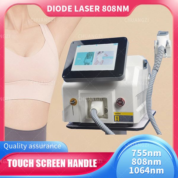 Articles de beauté Big Power 2000W Machine d'épilation au laser à diode permanente à 3 longueurs d'onde 755 808 1064nm avec poignée LCD Ice Platinum