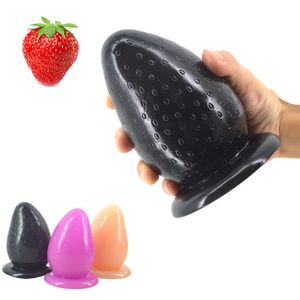 Articles de beauté Big Strawberry Anal Plug Dildo Adult sexy Toys Énorme Butt Plugs Prostate Massage Vaginal G-spot Stimulator pour Femmes Hommes