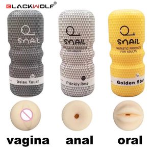 Articles de beauté Loup noir Masturbateur masculin Coupe Vagin Anal Silicone artificiel Chatte réaliste Jouets sexy Érotique Adulte Pour Hommes Produits de Pénis