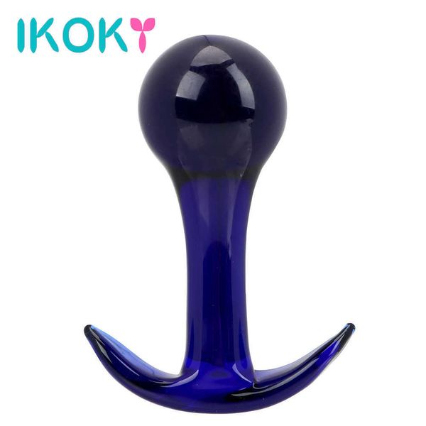 Artículos de belleza Cristal azul 40 mm Butt Plug Juguetes anales para mujeres Bola vaginal Hombres Masajeador de próstata Dilatador anal Productos sexy Masturbador femenino