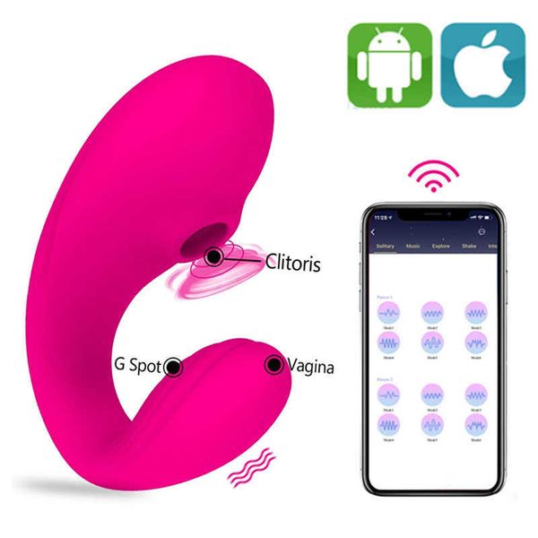 Articles de beauté Bluetooth Sucer Vibromasseur Femme Puissant Clit Sucker Clitori Stimulateur Couple Oeuf Vibrant Télécommande pour Femmes