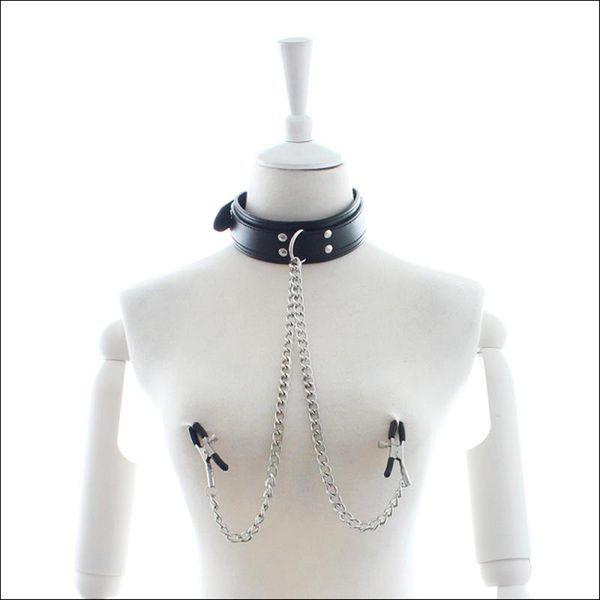 Artículos de belleza Clips para el pecho Collar sexy Juguetes para mujeres Parejas Cuello Pezón Abrazaderas BDSM Bondage Esclavo Restricciones Erótico Fetiche Producto adulto sexyy