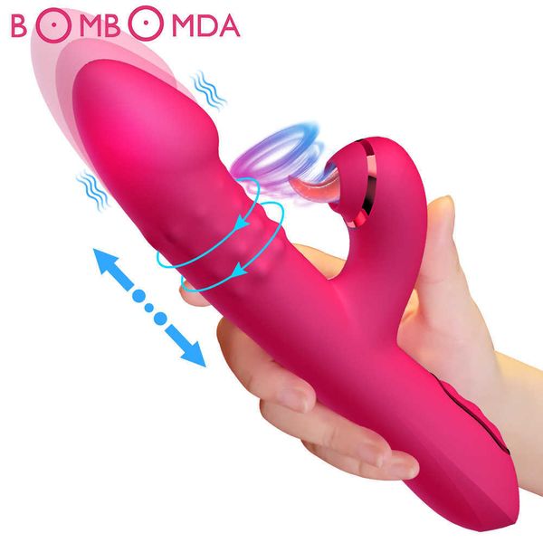 Artículos de belleza Clítoris Chupando Vibrador para Mujeres Cuentas Giratorias Punto G Anal Vaginal Succionador Estimulador Realista Vibrador Consolador Adulto sexy Para