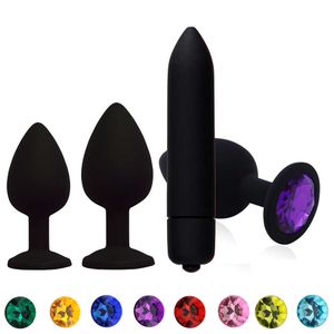 Articles de beauté stimulateur de Clitoris vibrateur sexy bijoux en cristal godemichet Anal masseur Silicone gode Anal jouets gays