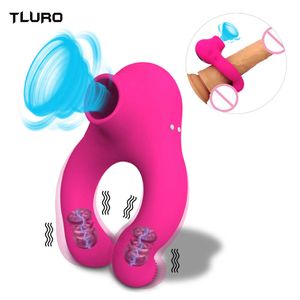Schoonheid items cock vibrator ring voor mannen penis massager lul vergroting zuigen likken clitorale stimulatie sexy speelgoed volwassen 18