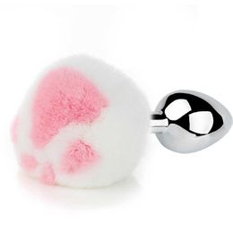 Artículos de belleza Cut Cat Footprint Anal Tail Smooth Steel Butt Plug Wearable Rabbit Bdsm juguetes sexy para mujeres Auns Expander Sin vibrador