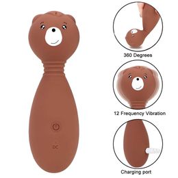 Articles de beauté Vibrateurs d'ours mignons Toys sexy pour femmes AV Wand Clitoris Stimulator Dildos Anal Erotic Machineur Machine Femme Masturator