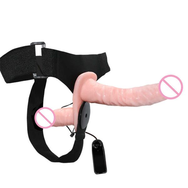 Articles de beauté Double pénis réaliste gode vibrateur Strapon Ultra élastique harnais ceinture sangle sur gros adulte sexy jouets pour femme lesbienne