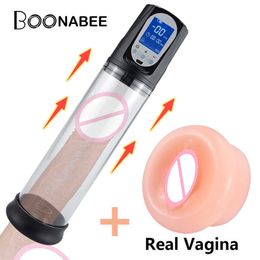Articles de beauté pompe à pénis électrique jouets sexy pour hommes masturbateur masculin vrai vagin réaliste avion tasses Extender Enhancer