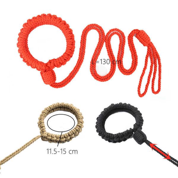 Articles de beauté Accessoires érotiques de colliers BDSM de corde de bondage auto-fixants réglables pour hommes femmes esclave sexy pour retenir les jouets d'assistance au cou