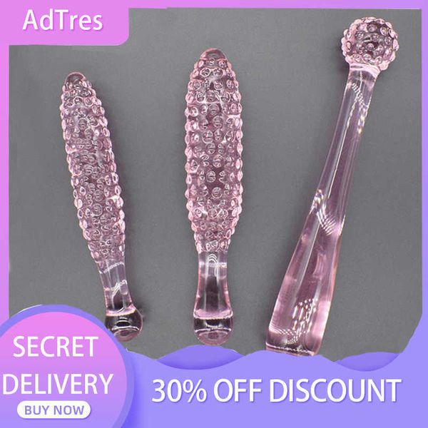 Articles de beaut￩ en verre ￩rotique Corn anal plug sexy toys for women hommes lesbienne