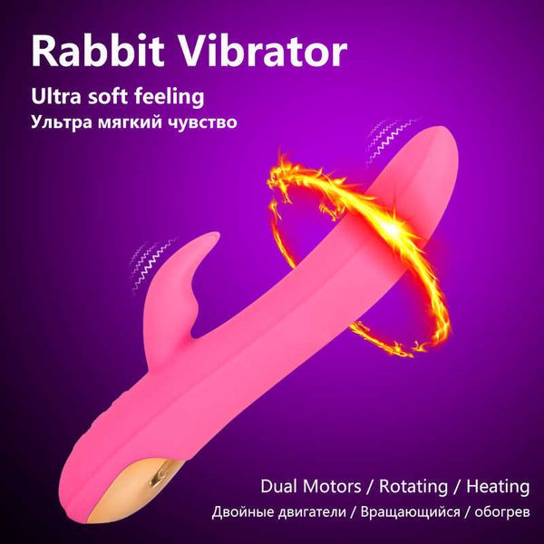 Articles de beauté Toys sexy érotiques Rotation de chauffage de chauffage Dildo Vibrateur Silicone Rabbit Clitoris G Stimulateur spot Masseur Goods pour adultes