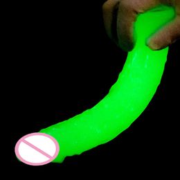 Articles de beauté Fluorescencyjne realistyczne Dildo Anal Masturbator zabawki erotyczne dla par krysztaowa galaretka z przyssawk Penis Luminous kobiet