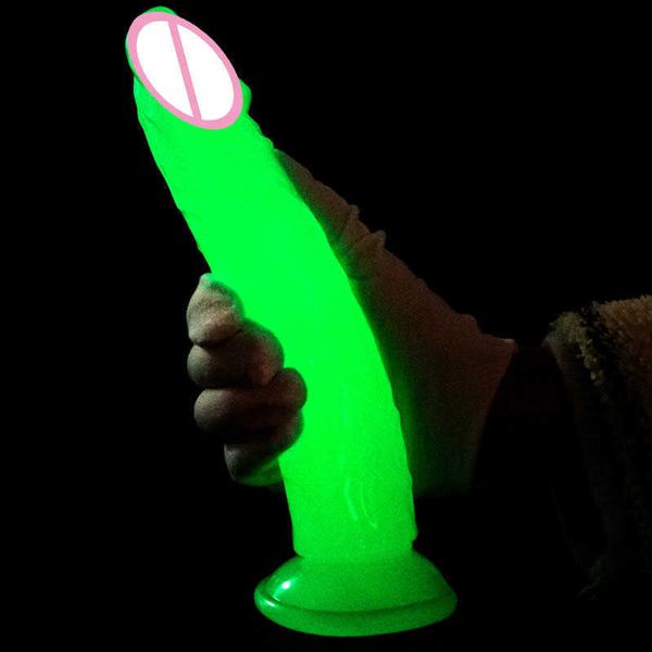 Articles de beauté Fluorescent réaliste gode Anal masturbateur jouets sexy pour Couples cristal gelée ventouse pénis femmes lumineuses