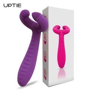 Articles de beauté Vibromasseur point G pour femmes 3 moteurs Gode Stimulateur de clitoris Pénis Masseur à double pénétration Silicone Jouets sexy Couples