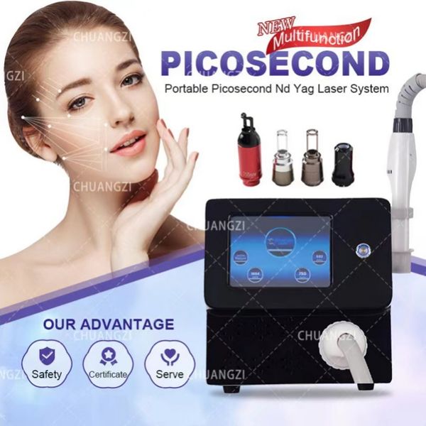 Articles de beauté HOT Effective Q Switched Nd Yag Laser Picolaser Tattoo-Removal Picosecond Tattoo Pigment Freckle Removal Machine Factory Outlet