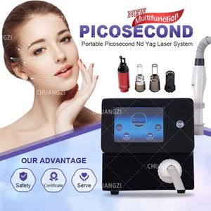 Beauty Items HOT Nieuwe Tattoo Removal Laser Carbon Gel Black Doll Behandeling picoseconde Machine met 4 tips Factory Outlet